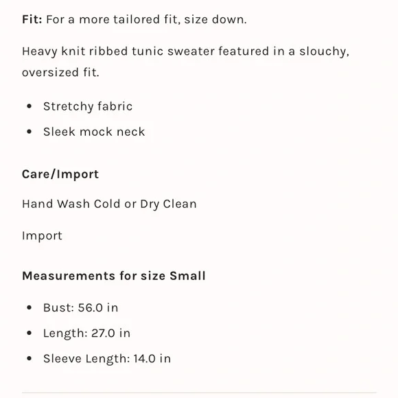 NWT Ottoman Slouchy Tower Tunic in Nutmeg - Picture 5 of 11